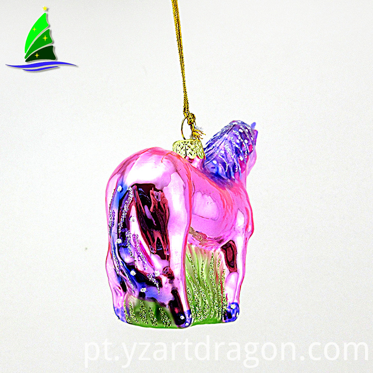 Ornamentos de unicórnio de vidro criativo dos desenhos animados Creative Glass Cartoon Unicorn Ornaments
